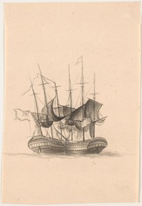 Two English Warships by C.A. Lorentzen