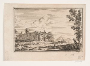 Villa with Double Staircase Seen from the Garden