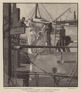 Preparing for Queen Victoria at Portsmouth Dockyard by C.A. Wilkinson