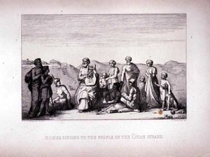 Homer Singing to the People on the Chian Strand, engraved by B.Barloccini, 1849 by C.C Perkins
