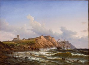 Shipwreck after a Storm off the West Coast of Jutland near Ferring Church by C.F. Sørensen