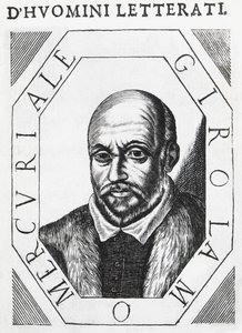 Portrait of Girolamo Mercuriale (1530-1606), Italian physician and philosopher, ink drawing by J.B. and Brown J. Rowbotham