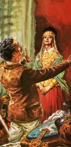 Heinrich Schliemann Adorning His Wife with Ornaments Dug Up on the Site of Ancient Troy by C.L. Doughty