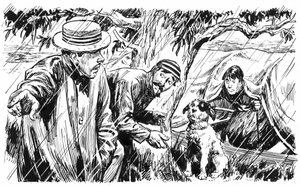 Illustration for Three Men In A Boat by Jerome K Jerome by C.L. Doughty