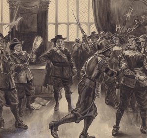 Oliver Cromwell expelling the remaining members of the House of Commons by C.L. Doughty