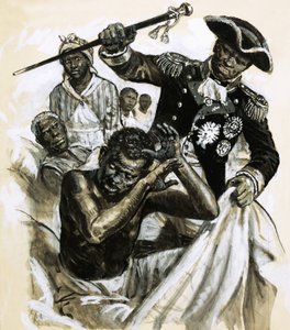 Unidentified black officer beating another man by C.L. Doughty