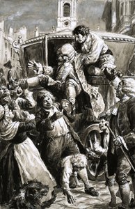 Unidentified scene of man being carried from a carriage
