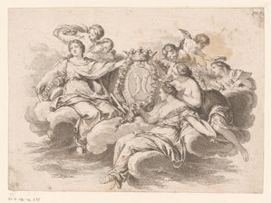 Allegorical Representation with Figures on a Cloud
