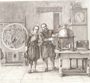 Christian IV visits Tycho Brahe at Uranienborg by Christoffer Wilhelm Eckersberg