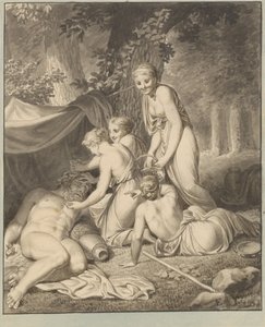 The Sleeping Silenus Awakened by Bacchantes