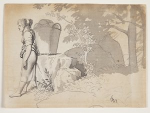 A Peasant Woman Resting by Christoffer Wilhelm Eckersberg