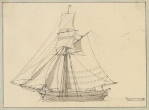 A Sloop Under Sail by Christoffer Wilhelm Eckersberg