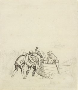 The Fishermen from Hornbæk - Study for the Main Group by Christoffer Wilhelm Eckersberg