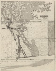 Linear Perspective as Applied in Painting - Plate VI. The Street Lamp on the Garden Wall, Daylight
