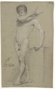 Male Standing Model, Profile to the Left by Christoffer Wilhelm Eckersberg