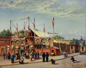 The Marquee of the Wrestler Dubois, Boulevard de la Villette by C. Bussilliet
