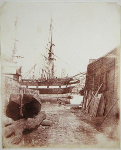 River and Quay Scene c.1846 by Calvert Richard Jones