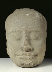 Buddha head with closed eyes, Angkor
