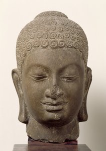Head of Buddha, from Vat Romlok, Angkot Borei, 6th-7th Century