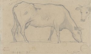 Grazing Cow, with Another Cow