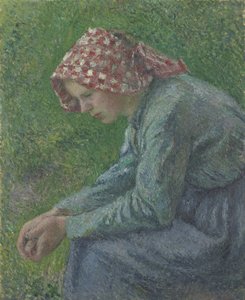 A Seated Peasant Woman by Camille Jacob Pissarro