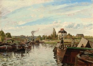 Barge on the Seine at Bougival by Camille Jacob Pissarro