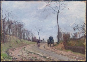 Carriage on a Country Road, Winter, Outskirts of Louveciennes