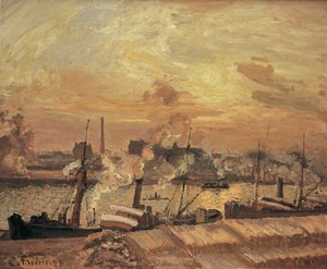 Unloading Wood, Quai de la Bourse, Sunset