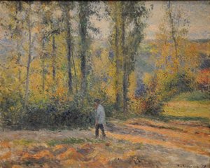 Landscape with a Hunter, Pontoise by Camille Jacob Pissarro