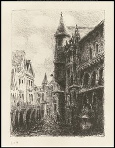 Rue Saint-Romain, Rouen, 1st Plate by Camille Jacob Pissarro