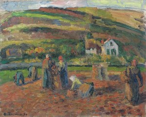 The Harvest of Potatoes by Camille Jacob Pissarro