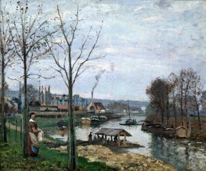 The Laundrette, Port Marly, 1872 by Camille Jacob Pissarro