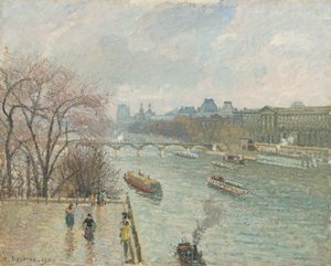 The Louvre, Afternoon, Rainy Weather, 1900 by Camille Jacob Pissarro