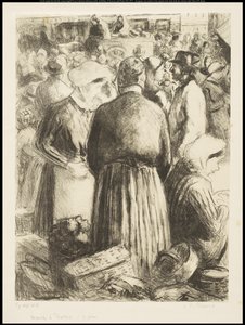 The Market at Pontoise by Camille Jacob Pissarro
