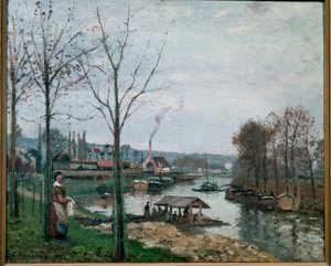 The Wash-House in Port Marly by Camille Jacob Pissarro