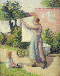 Woman Hanging up the Washing