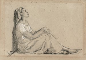 Young Black Woman Sitting by Camille Jacob Pissarro