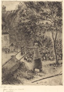A Woman Emptying a Wheelbarrow