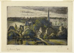 Church and Farm at Éragny by Camille Pissarro