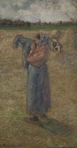Woman in the Fields by Camille Pissarro