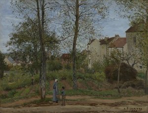 Houses at Bougival (Autumn) by Camille Pissarro