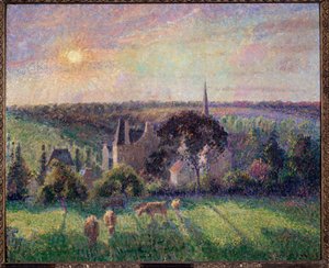 Landscape at Eragny, Church and Farm by Camille Jacob Pissarro
