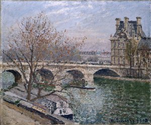 Le Pont Royal and Pavillon de Flore by Camille Jacob Pissarro