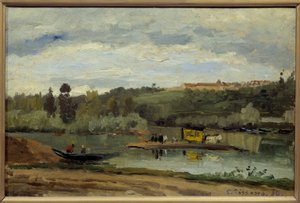 The Ferry at La Varenne Saint Hilaire by Camille Jacob Pissarro