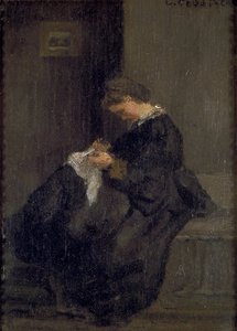 Mme Pissarro Sewing