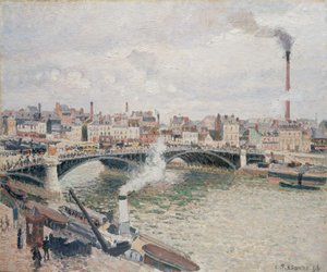 Morning, An Overcast Day, Rouen, 1896 by Camille Jacob Pissarro