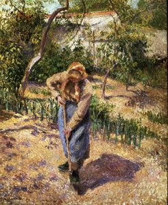 Peasant Girl Digging by Camille Pissarro