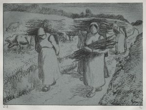 Peasants Carrying Fagots by Camille Pissarro