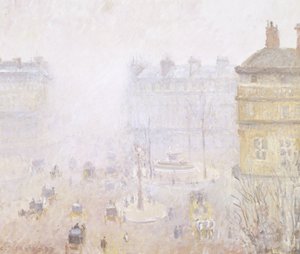 Place du Theatre Francais: Fog Effect by Camille Jacob Pissarro