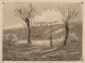 Setting Sun by Camille Pissarro